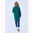 thumbnail image 4 of SonxaHe Toddler Girls Jacket Flannel Button Down Long Sleeve Mid Length Plaid Shirts Cozy Fall Casual Jacket Green,Sized 2-3, 4 of 5