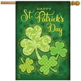 thumbnail image 2 of Lucky Shamrocks St. Patrick''s Day House Flag Patterned Clovers 28" x 40", 2 of 4