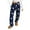 Dark Blue, variant on Women's Plush Heart Pattern Pajama Pants Soft Elastic Waist with 2 Pockets, Black, L