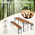 thumbnail image 2 of Ktaxon 6' Wooden Outdoor Folding Patio Camping Picnic Table Set with Bench, Brown, 2 of 9