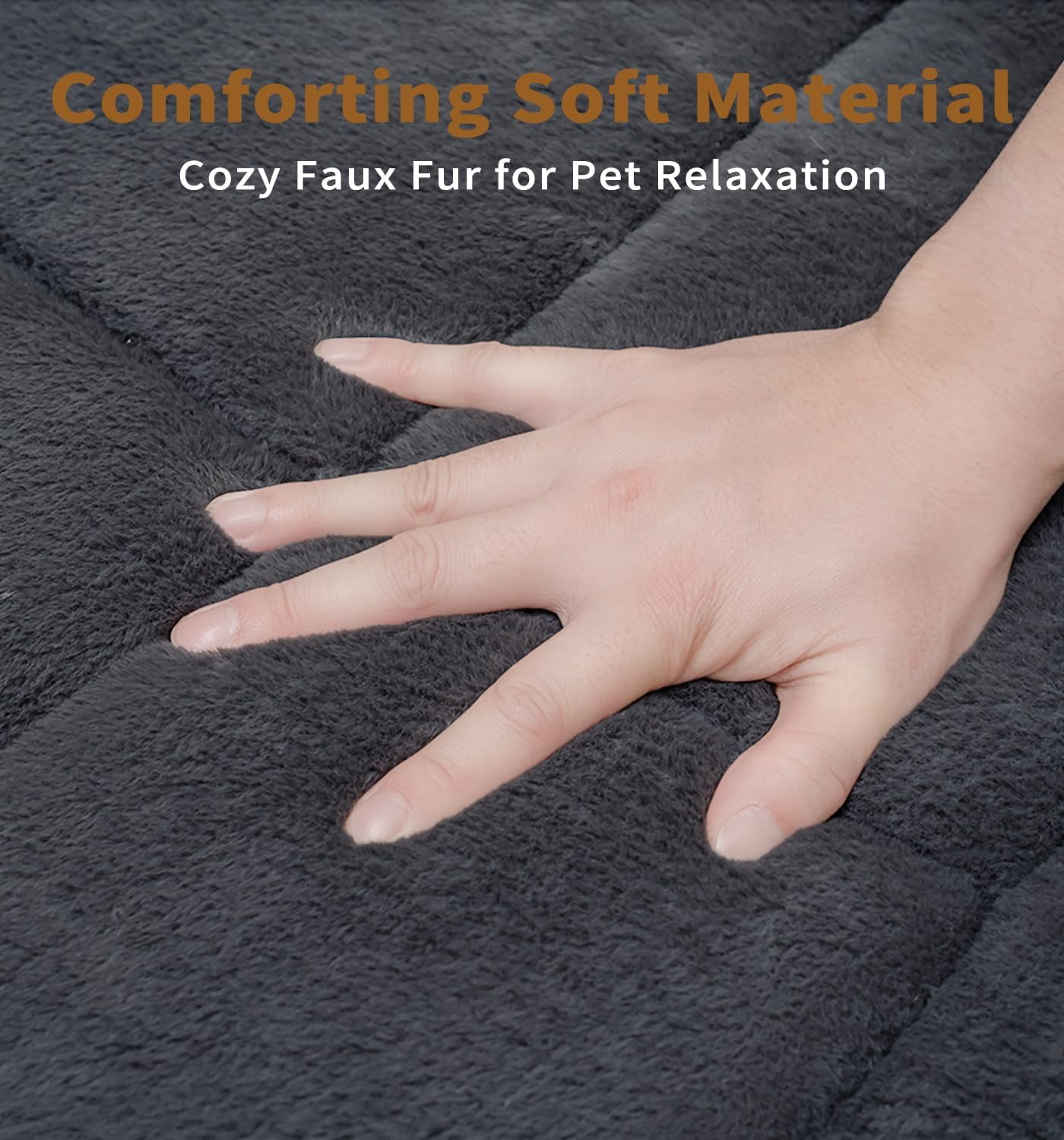 Made4pets Washable Dog Bed for Size Dogs, Reversible Foam Floor Dog Mat, 48*30, Dark Gray