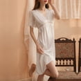 thumbnail image 2 of HVOBTTY Womens Pullover Soft Nightdress, Nightgowns for Women, Women's Casual Fashion Long Length Nightgown with Padded Cups Sleep Dress White, XXL, 2 of 4