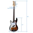 thumbnail image 5 of Glarry GP Left-Hand Electric Bass Guitar + Cord + Wrench Tool Sunset Color, 5 of 7