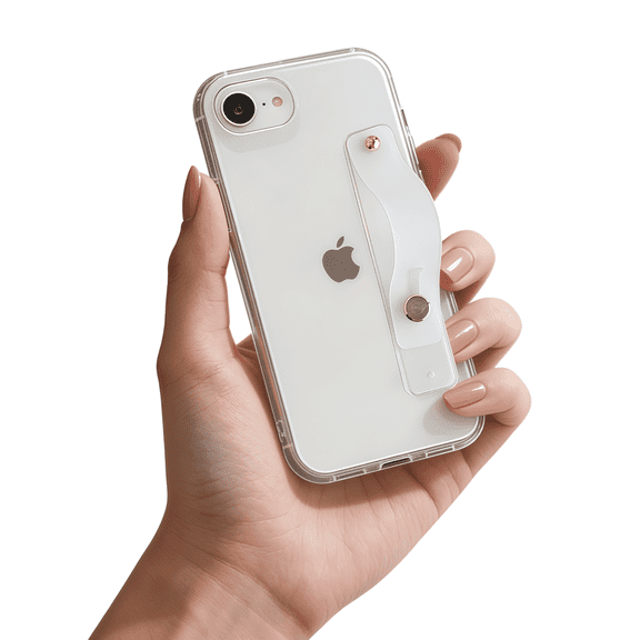 siduater Clear Case for iPhone 17e / iPhone 16e | Shockproof Translucent PC Back Cover   Soft TPU Bumper with Adjustable Finger Grip Loop for Girls Women, HD Clear