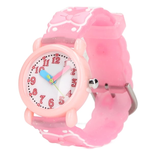 Reloj de dibujos animados apariencia diseño de dibujos animados en 3D decoración de lazo impermeable relojes de juguete 3D para niñas para la escuela de 3 a 10 años ANGGREK Otros