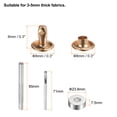 thumbnail image 2 of Uxcell 200 Sets Leather Rivets 8mm x 8mm Metal with 3 Setter Tools for Craft, Light Gold Tone, 2 of 6