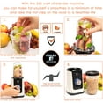 thumbnail image 3 of Moss & Stone 2 in 1 Personal Blender with Additional Blender Cup, Mini Blender, Juice Blender & Smoothie Maker (Ivory), 3 of 7
