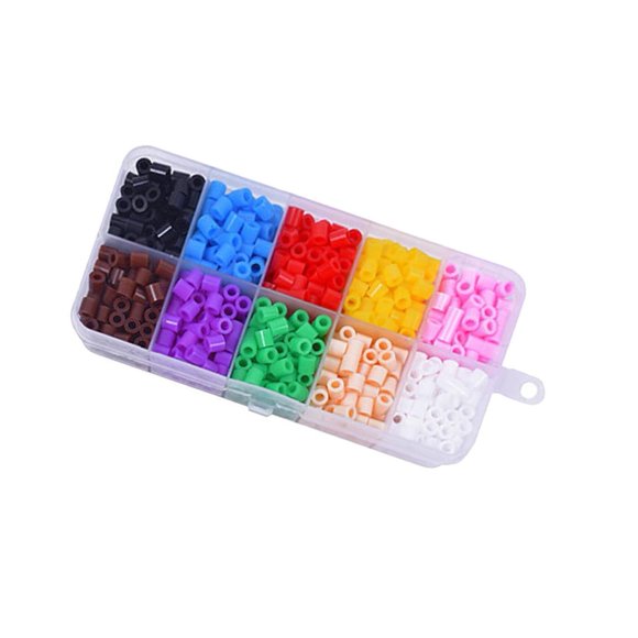 relayinert 5mm Colorful Hama Perler Fuse Beads Set For Kids DIY Handmaking Toys 10 Colors 900PCS