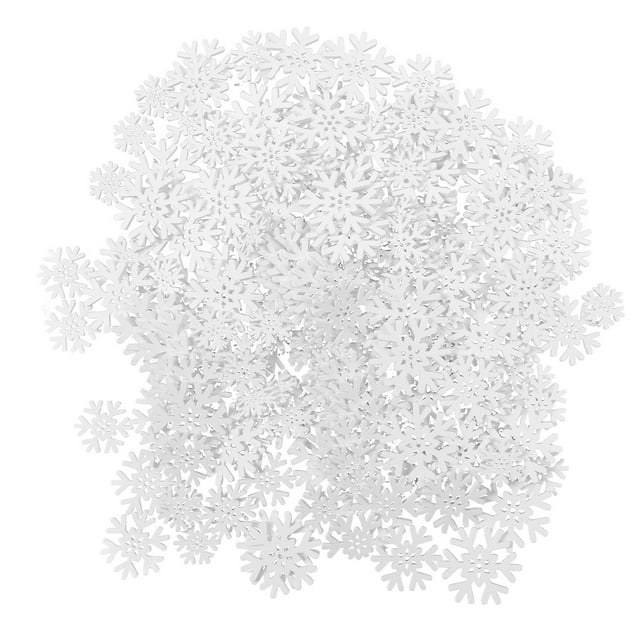 200 Uds. Rebanadas de madera de copo de nieve 20mm 25mm 30mm 35mm adornos navideños de copos de nieve blancos para adornos para manualidades DIY
