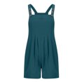 thumbnail image 5 of aidice Summer Womens Overalls Casual Adjustable Strap Button Ruched Loose Shorts Jumpsuits with Pockets, 5 of 6