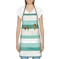 thumbnail image 4 of Anti-Fouling Belt Pocket Elasticated Apron - Non-Slippery Non-Fading Non-Shrinking Non-Crinkly Water-Repellent Lightseagreen Stripe_4, 4 of 8