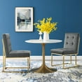 thumbnail image 4 of Modway Privy Gold Stainless Steel Performance Velvet Dining Chair Set of 2 in Gold Charcoal, 4 of 4