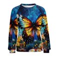 thumbnail image 7 of Sweatshirt For Womens Crewneck Wildflowers Butterfly Hoodies Teen Girls Cute, 7 of 7