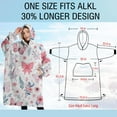 thumbnail image 4 of Oversized Wearable Blanket Hoodie,Pink Butterfly Star Floral Peach Pattern Sherpa Blanket Hoodie with Super Pockets,Super Warm Fuzzy Pullover for Women & Men, 4 of 6