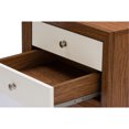 thumbnail image 4 of Baxton Studio Warwick Two-tone Walnut and White Modern Accent Table and Nightstand, 4 of 6