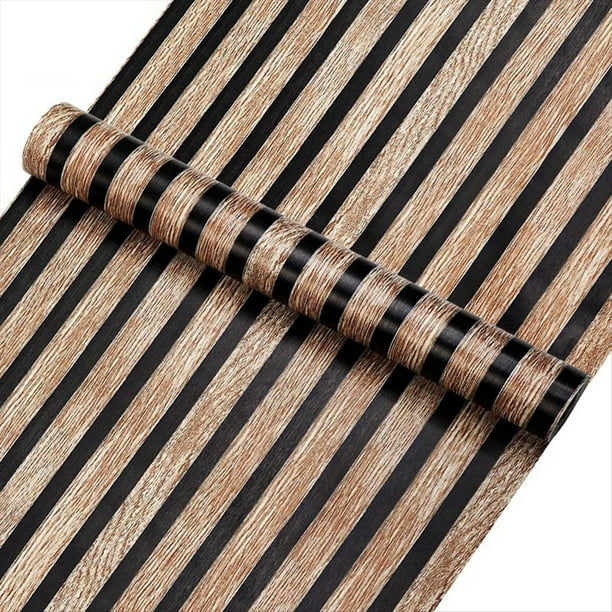 Fondo de Pantalla de Rayas de Madera para Pared, Escritorio, Armario, Renovación, Adhesivo, Papel Tapiz Autoadhesivo B