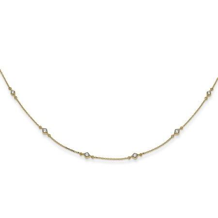 KIOKORI 14K Yellow Gold Diamond Multi Station Necklace 1/2-Carat