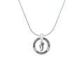 thumbnail image 2 of Delight Jewelry Silvertone Mini Purple Running Shoe Miracles Ring Charm Necklace, 18", 2 of 4