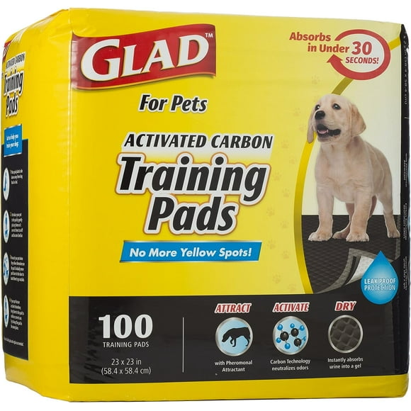 Tapete Entrenador para Perro Glad de 5 Capas Antifugas, Elimina Olor, Convierte Orina en Gel 100pz Glad Tapete Entrenador Para Perro Glad, 5 capas Antifugas, 14 pz
