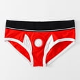 thumbnail image 3 of Sexy Panties for Men Low Rise Stretchy Slim Fit Lingerie Support Pouch Hollow Out Exotic Breathable Underwear Nightwear, 3 of 4