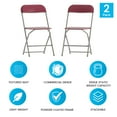 thumbnail image 4 of Emma + Oliver Set of 2 Plastic Folding Chairs - 650 LB Weight Capacity Lightweight Stackable Folding Chair in Red, 4 of 13