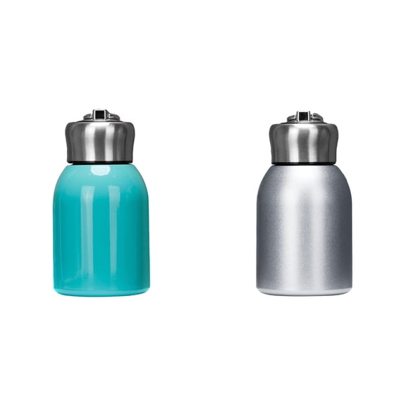 Mini Water Bottle Small Water Bottle 300ML Stainless Steel Small Flask Vacuum Insulated Thermal Cup Leak Proof Portable Mini With Hook Green