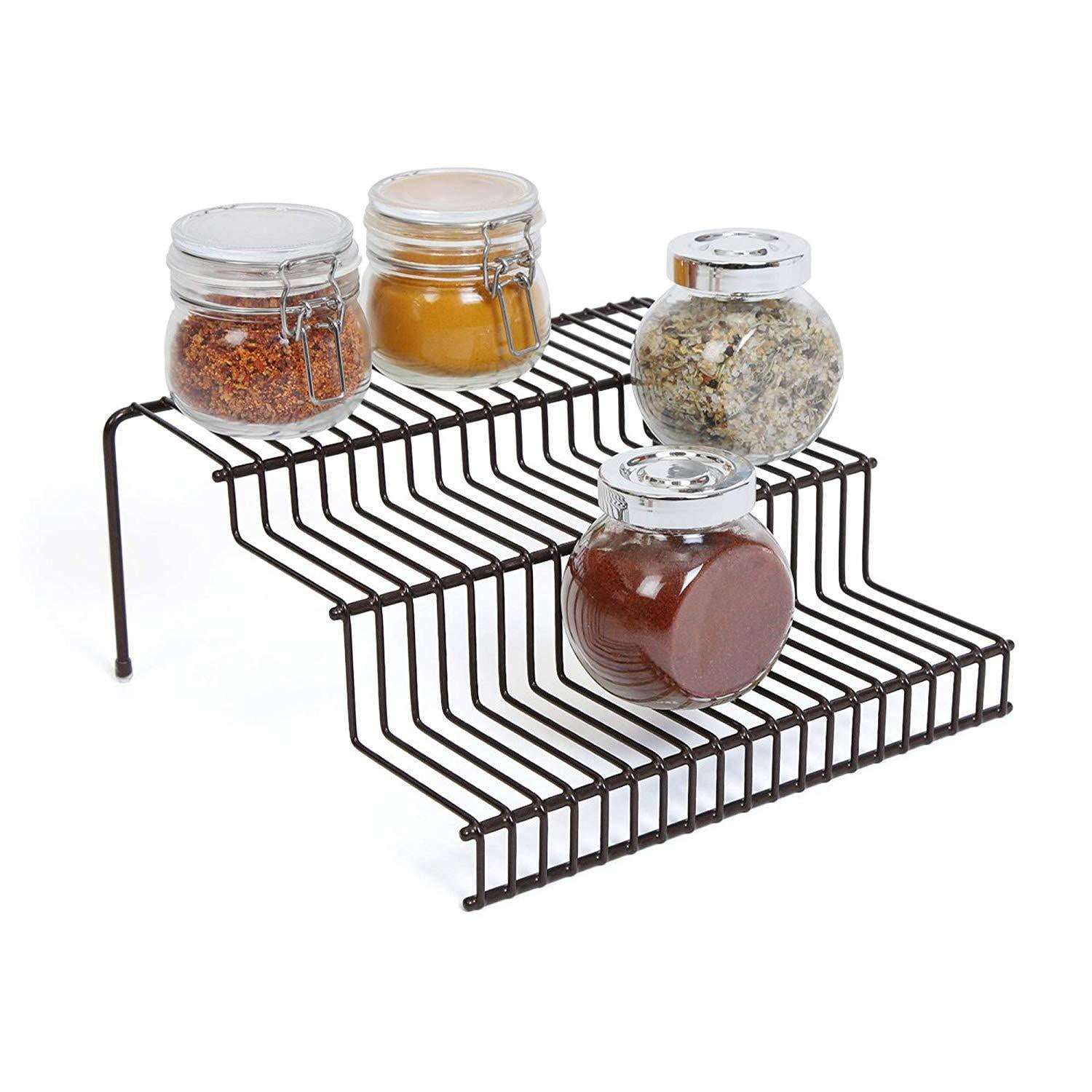 Smart Design 3Tier Spice Rack Shelf Organizer Steel Metal Wire