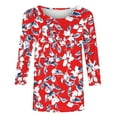 thumbnail image 2 of Cilsoka 3/4 Sleeve T Shirts for Women Long Sleeve Shirts for Women V Neck Womens Long Sleeve Tops Dressy Casual Graphic Tees for Women Plus Size Long Sleeve Shirts for Women Plus Cotton My Orders, 2 of 4