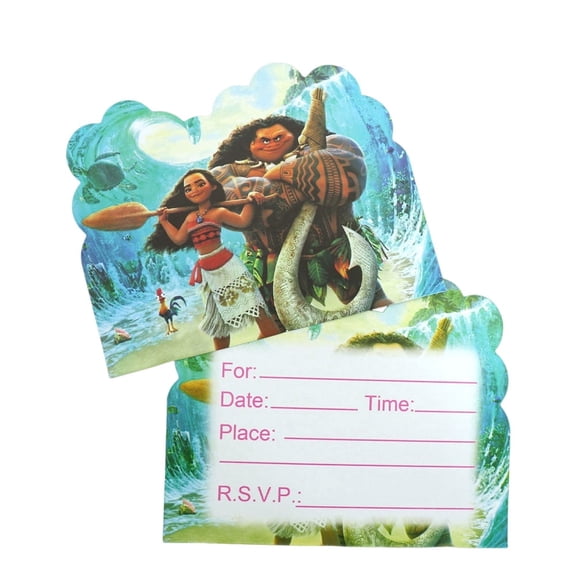 30 Pcs Maui Anime Cartoon Birthday Party Invitations, Fill-in Kids Birthday Invite Cards for Boys Girls