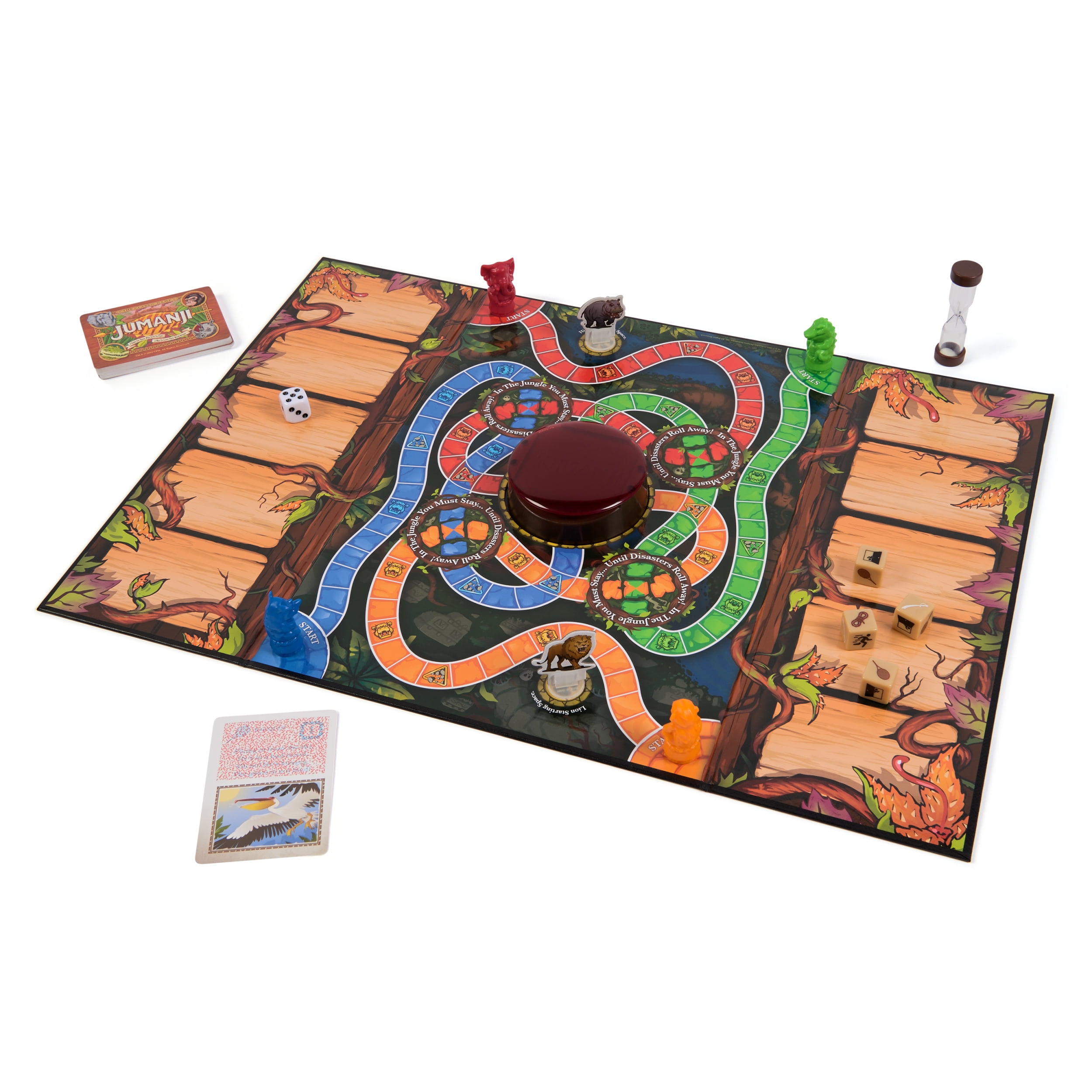 Spin Master Games, Jumanji The Game Real Wooden Box Edition of the Classic Adventure Board Game for Kids and Families Ages 8 and up