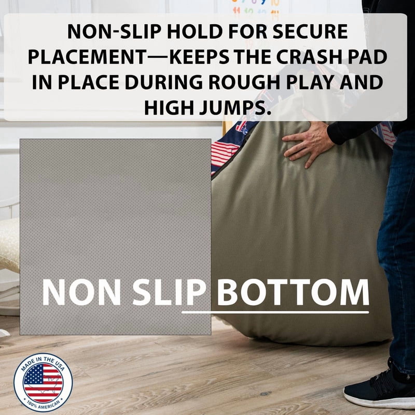 Sensory Crash Pad for Kids & Adults,Soft Landing Crash Mat with Foam Blocks,Removable and Washable Cover,Non-Slip Bottom for Jumping, Relaxing & Play,60" x 60"