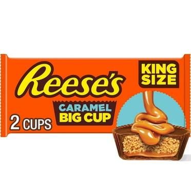 Reese's Big Cup Caramel Milk Chocolate King Size Peanut Butter Cups Candy, 1Pack