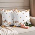 thumbnail image 2 of White Pumpkin Fall Outdoor Waterproof Pillow Covers, Thanksgiving Eucalyptus Leaves Autumn Decorative Square Throw Pillowcase Sofa Cushion Sham for Patio/Couch/Chair, 24"x24" 2 Pack, 2 of 8