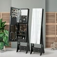 thumbnail image 4 of Gymax Jewelry Cabinet Armoire Full Length LED Mirror W/ 6 Drawers & Makeup Shelf Black, 4 of 10