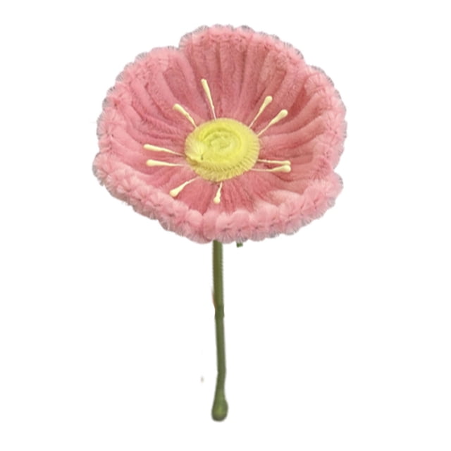Flor de limpiapipas terminada, tallo de chenilla hecho a mano, flor falsa, regalo artesanal para mujeres, madres, esposas, cumpleaños, bodas, decoración del hogar