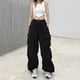 thumbnail image 1 of Pantalones Cargo Y2K para mujer, ropa de calle Harajuku, holgados, de pierna ancha, de paracaídas, estilo coreano, para correr, novedad de 2023, 1 of 4