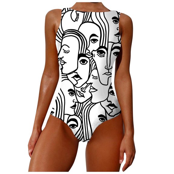 VerPetridure Womens One Piece Bathing Suits Color Block Print Backless Swimsuits Summer Athletic Swimwear
