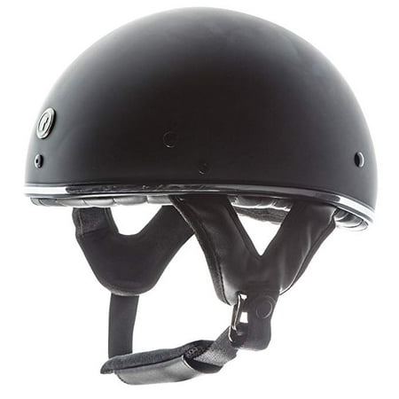 TORC Unisex-Adult Half-Size Style T5 Fiberglass Motorcycle Helmet Gloss Black Chrome XXX-LARGE