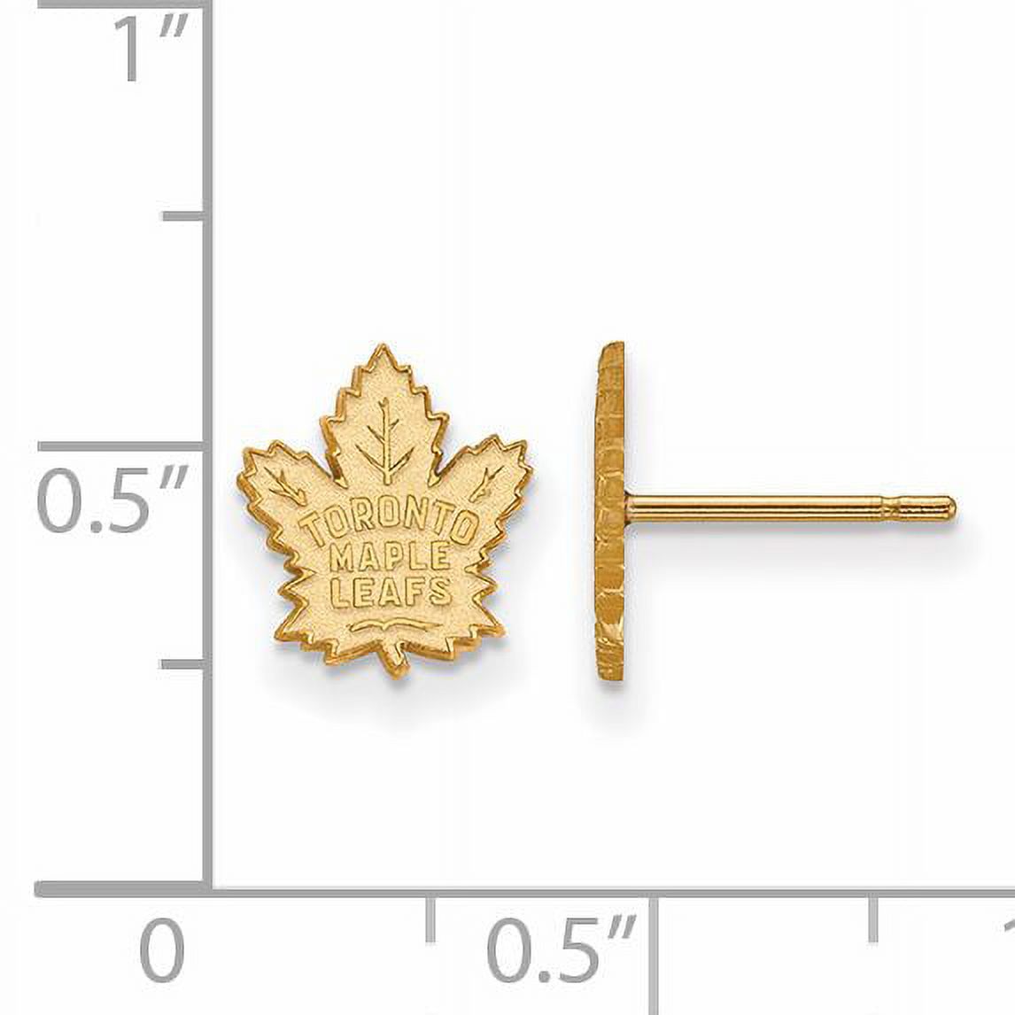 LogoArt 10K Yellow Gold NHL LogoArt Toronto Maple Leafs XS Post Earrings - image 5 of 6