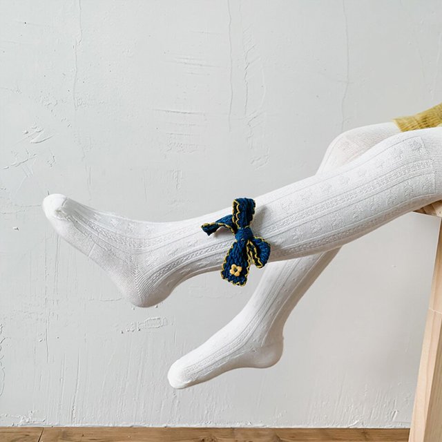 Medias de primavera y otoño para bebés, pantimedias con lazo para niñas pequeñas, medias cálidas de invierno para niños, mallas de algodón peinado de 0 a 12 años (1-2T) Gao Jinjia LED