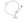 thumbnail image 2 of Delight Jewelry Silvertone Small Bicycle Silver-tone Rose Link Chain Bracelet, 6.25"+1.75" Extender, 2 of 4