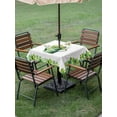 thumbnail image 3 of St Patrick's Day Outdoor Tablecloth - 60x60 Inch Square Dining Table Cover, Watercolor Shamrock Leaves Watering Can Green Waterproof Outdoor Table Cloth with Umbrella Hole & Zipper for Picnic/Patio, 3 of 7