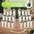 thumbnail image 2 of KNOPT 3 Tier 12 White Round Bucket Flower Display Stand, Flower Stand with Metal Plant Cart Shelf, Flower Display Stand With Moving Flower Rack ​, 2 of 4