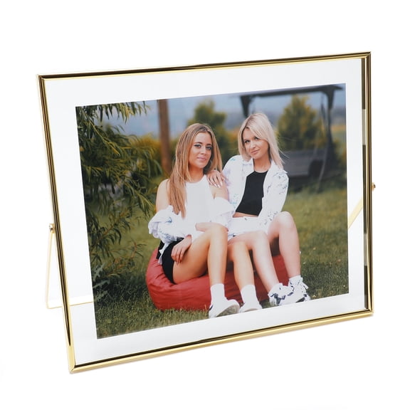AhaGo 10x12 Gold Floating Picture Frame, Horizontal, For Photo 9x11, 8x10, 7x9, Classy For Festival, Wedding