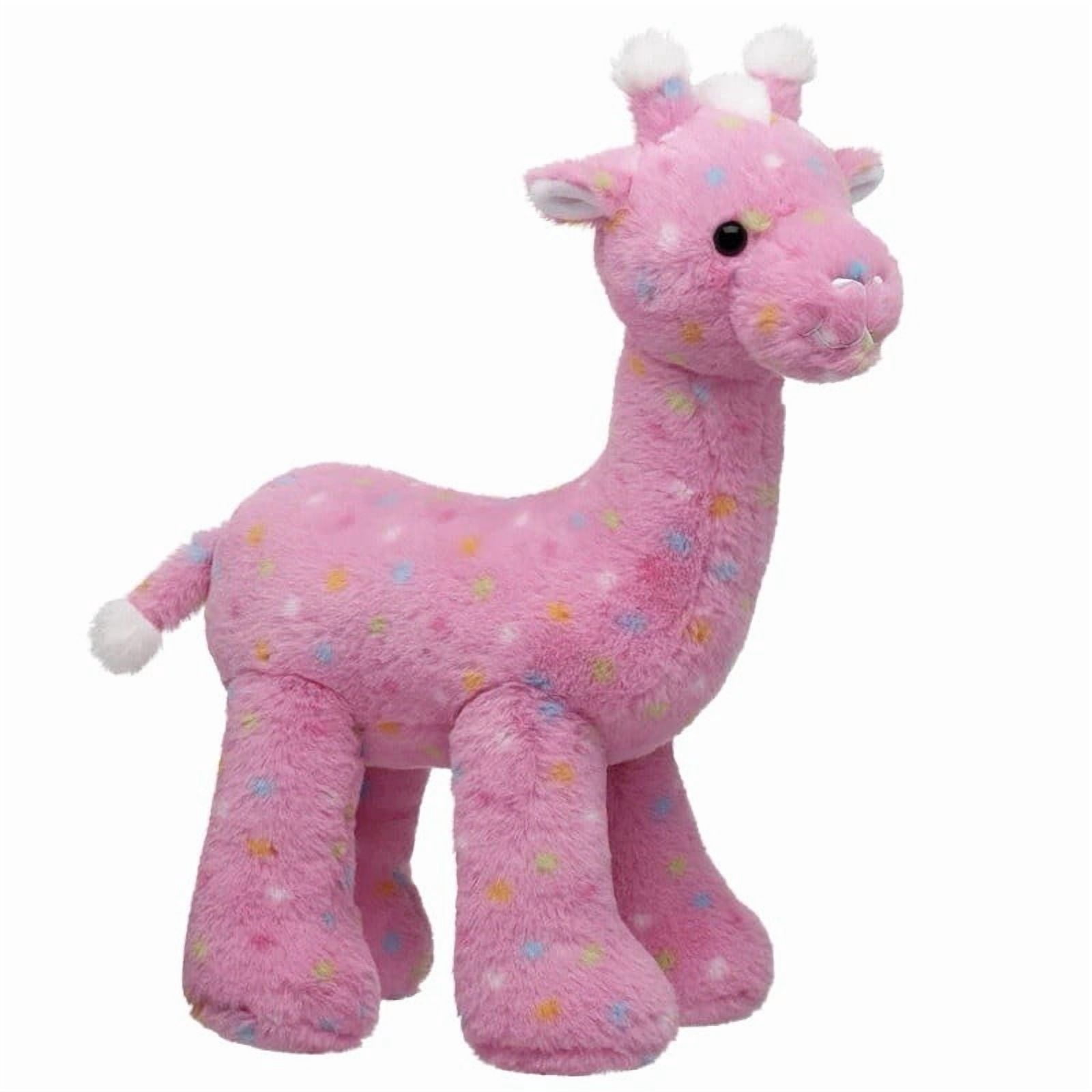BA Pink Frosted Animal Cookie Giraffe Plush Toy Soft Stuffed Giraffe with Colorful Dots Sweet Nostalgic Gift Home Decor