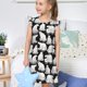 thumbnail image 4 of Fotbe Cute Cartoon Polar Bear Vestido de Dormir para Niñas de 3 a 10 Años, Mangas Cortas, Estilo Princesa, Pijama Camisón con Mangas Voladas-Large, 4 of 6