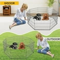 thumbnail image 7 of FDW 24 inch Dog Pen Playpen Puppy Pet Playpen 8 Panel Metal Portable Folding Animal Dog Fence,Black, 7 of 7