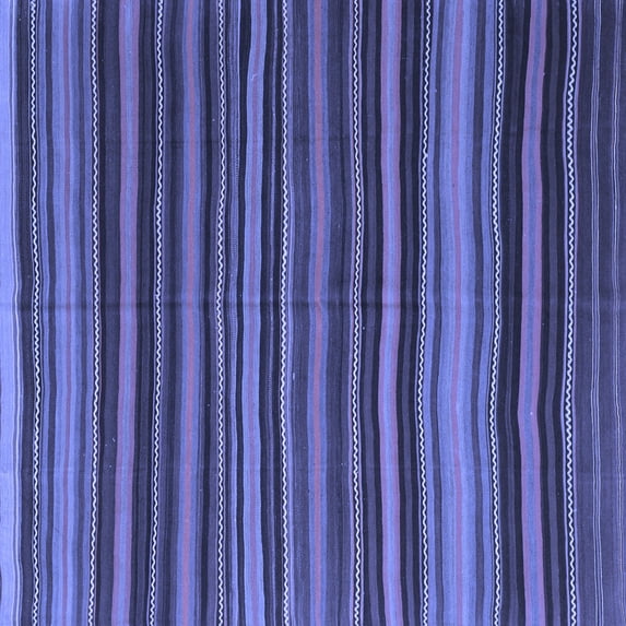 Ahgly Company Machine Washable Indoor Square Southwestern Blue Country Area Rugs, 5' Square