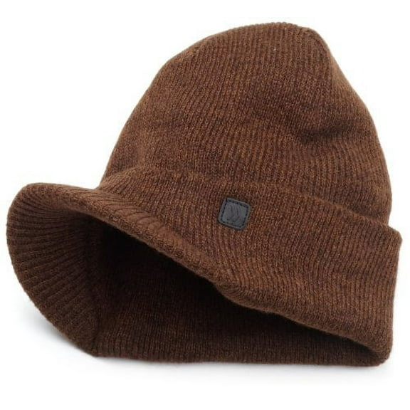 isotoner Men's Acrylic Solid Billed Hat, Chocolate, One Size