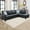 Black-Right, variant on PonLiving Sectional Sofa Set for Living Room Furniture Set，Faux Leather L-Shape Sectional Sofa